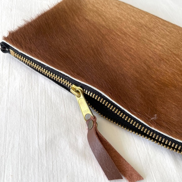 W G Wild Goose Cowhide Hair Leather Wristlet Brown Rustic Cowgirl NWOT - Picture 2 of 7